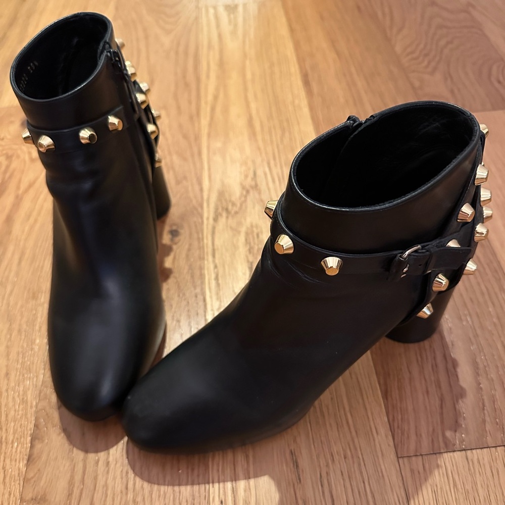 BALENCIAGA Studded Moto Boots - 39.5C